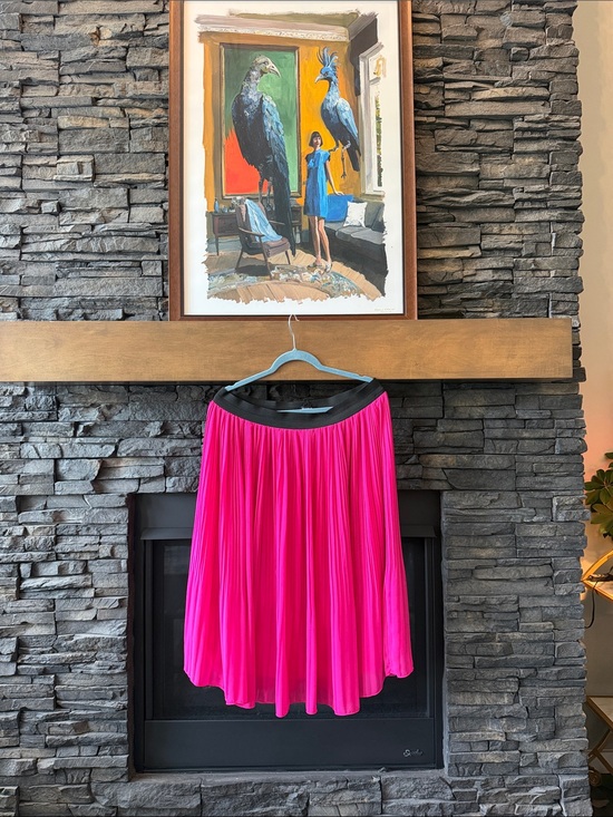 torrid Dresses & Skirts - torrid Hot Pink Pleated Skirt with Black Waistband